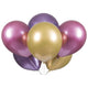 Globos de látex rosa, morado y dorado platino de 11″ (6 unidades)