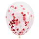 16″ Clear Latex Balloons Prefilled with Heart Shape Confetti (5)
