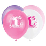 Unique Latex Shades of Pink 1st Birthday 12″ Latex Balloons (8 count)