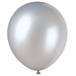 Silver Pearlized 12″ Latex Balloons (8)