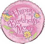 Unique Mylar & Foil Floral Birthday Mom 18″ Balloon