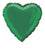 Green Heart 18" Foil Mylar Balloon