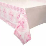 Unique Mylar & Foil Pink Red Cross Table Cover 54″ x 84″ Balloon