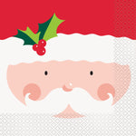 Unique Partly Supplies Holly Santa Christmas Napkins 6.5″ (16 count)