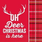 Unique Partly Supplies Plaid Deer Christmas Napkins 6.5″ (16 count)
