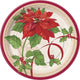 Poinsettia Joy Christmas Plates 9″ (8 count)
