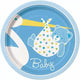 Baby Boy Stork Plates 7″ (8 count)
