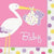 Unique Party Supplies Baby Girl Stork Lunch Napkins (16 count)