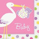 Servilletas para almuerzo Baby Girl Stork (16 unidades)
