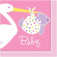 Servilleta Baby Girl Stork pequeña (16 unidades)