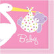 Baby Girl Stork Small Napkin (16 count)