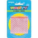 Unique Party Supplies Bday Candles–Pink Spiral (24 count)