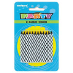 Unique Party Supplies Birthday Candles Black Spiral (24 count)