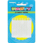 Unique Party Supplies Birthday Candles White Spiral (24 count)