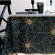 Black & Gold Spider Web Plastic Table Cover