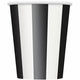 Vasos de papel con rayas negras de 12 oz (6 unidades)
