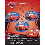 Unique Party Supplies Cars Hanging Swirl Decoration Kit