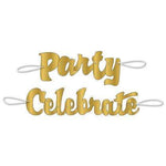 Unique Party Supplies Celebrate Party Gold Banner