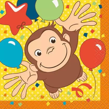 Curious George With Balloons Clipart