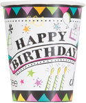 Unique Party Supplies Doodle Birthday 9oz Paper Cups (8 count)