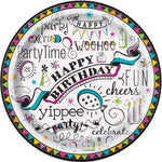 Unique Party Supplies Doodle Birthday Paper Plates 9″ (8 count)