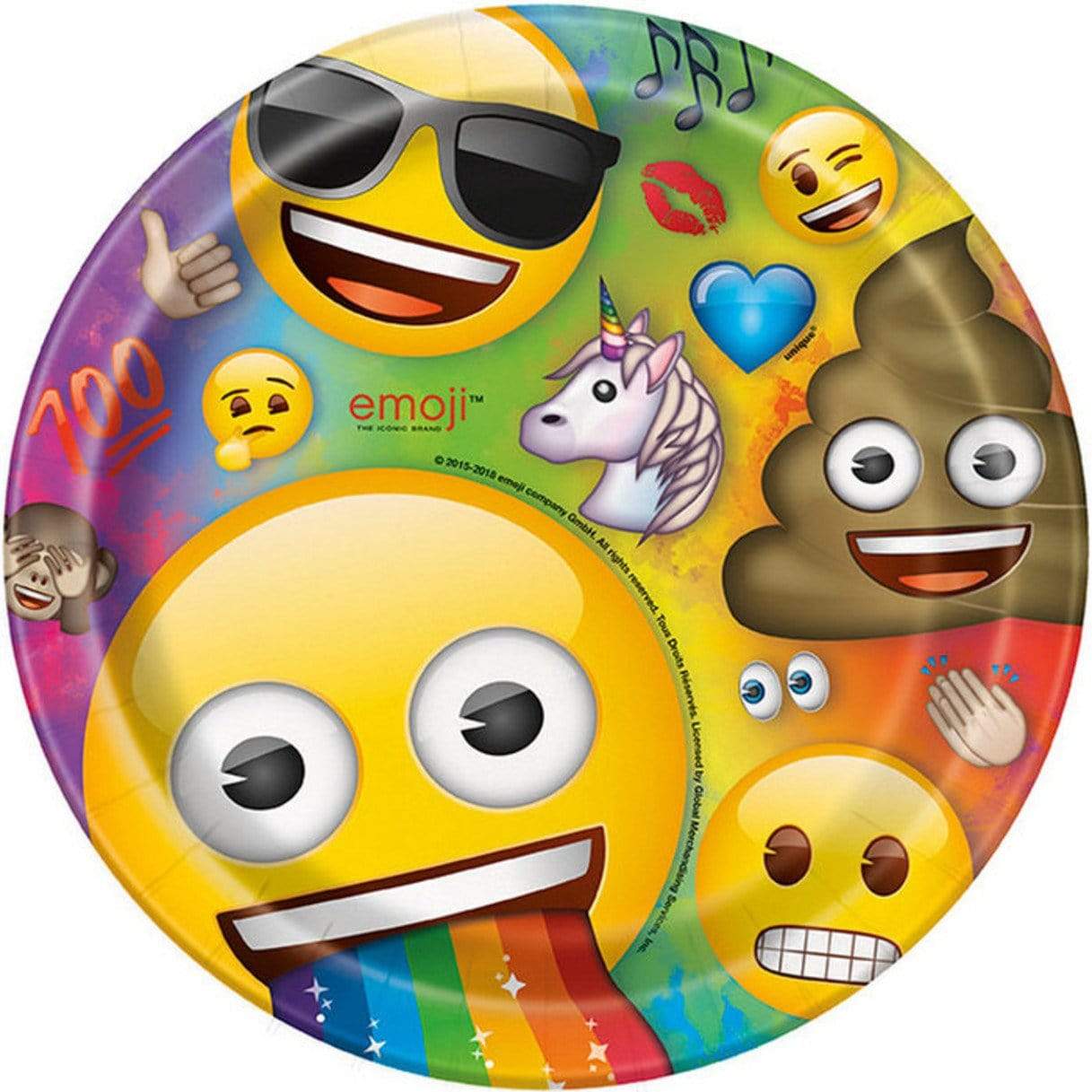 Platos Emoji 9″ (8 – instaballoons Wholesale
