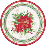 Unique Party Supplies Festive Poinsettia Christmas Plates 7″ (8 count)