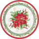 Festive Poinsettia Christmas Plates 7″ (8 count)