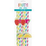Unique Party Supplies Fruit Paper Straws (8 count)