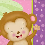 Unique Party Supplies Girl Monkey Lunch Napkins (16 count)