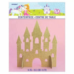 Unique Party Supplies Gold Glitter Princess Castle Centerpiece 14″