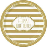 Unique Party Supplies Golden Bday Plates 9″ (8 count)