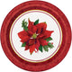 Platos Navideños Holly Poinsettia 7″ (8 unidades)