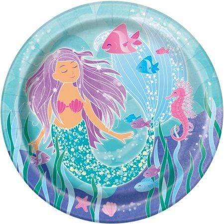 Mermaid 9in Plates 9″ (8 count) – instaballoons Wholesale