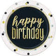 Platos de feliz cumpleaños plateados dorados metálicos 7″ (8 unidades)