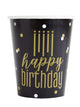 Metallic Gold Silver Happy Birthday Cups 9oz (8 count)