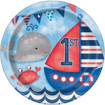 Unique Party Supplies Nautical 1st Birthday Plates  9″ (8 count)