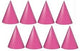 Gorros de fiesta rosa intenso (8 unidades)