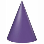 Unique Party Supplies Party Hats Purple (8 count)