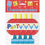 Unique Party Supplies Party Style Blowouts (8 count)