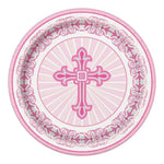 Unique Party Supplies Pink Cross 9in Plates 9″ (8 count)