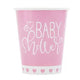 Vasos de papel para baby shower con corazones rosas, 9 oz (8 unidades)