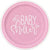 Unique Party Supplies Pink Hearts Baby Shower Round Dessert Plates 7″ (8 count)