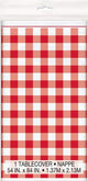 Red Gingham Rectangular Plastic Table Cover