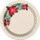 Red & Gold Poinsettia Christmas Plates 7″ (8 count)