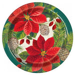 Unique Party Supplies Red & Green Poinsettia Christmas Plates 7″ (8 count)