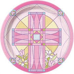 Unique Party Supplies Sacred Cross Pink Plates 7″ (8 count)