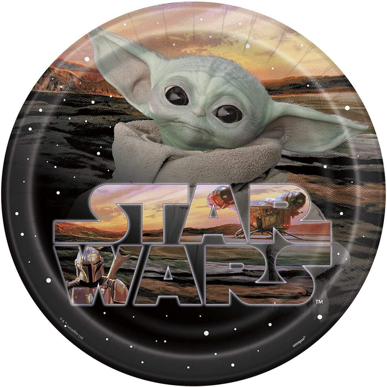 Star Wars Mandalorian Baby Yoda 9″ Plates Balloons (Set of