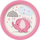 Umbrellaphants Pink Plates 7″ (8 count)