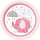 Umbrellaphants Pink Plates 9″ (8 count)